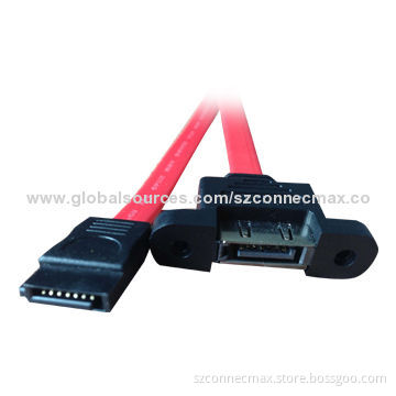 7-pin SATA Panel Mount Extension Cable, Male to Female, OEM Orders Welcomed